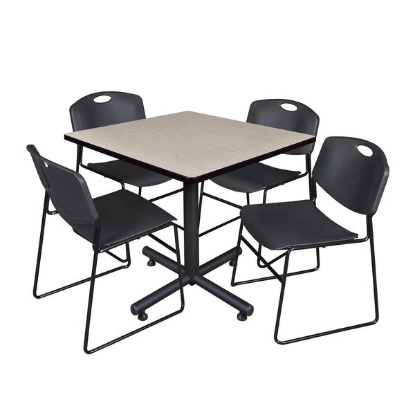 Square Tables > Breakroom Tables > Kobe Square Table & Chair Sets, 42 W, 42 L, 29 H, Maple