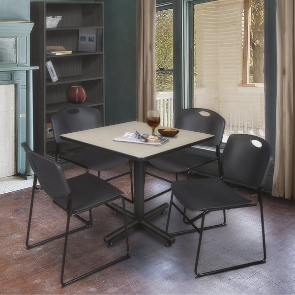 Square Tables > Breakroom Tables > Kobe Square Table & Chair Sets, 42 W, 42 L, 29 H, Maple