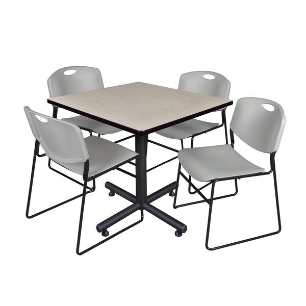 Square Tables > Breakroom Tables > Kobe Square Table & Chair Sets, 42 W, 42 L, 29 H, Maple