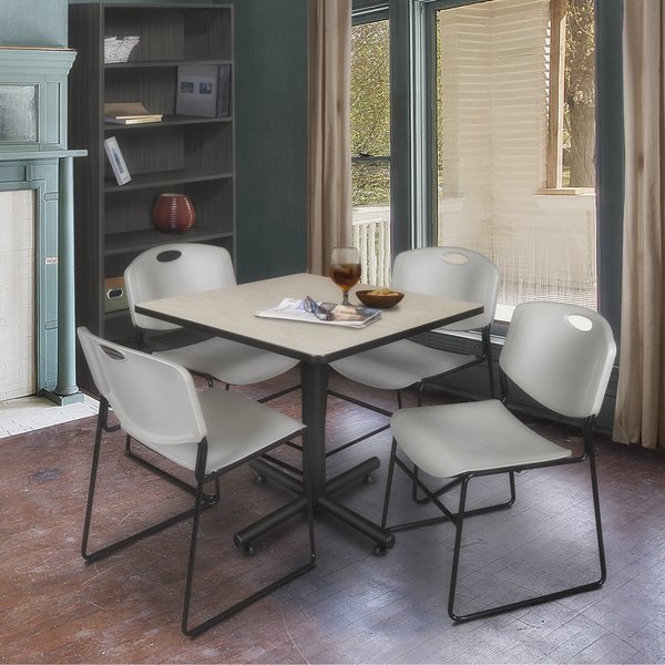 Square Tables > Breakroom Tables > Kobe Square Table & Chair Sets, 42 W, 42 L, 29 H, Maple