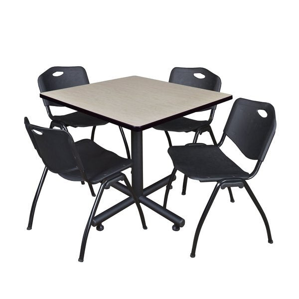 Square Tables > Breakroom Tables > Kobe Square Table & Chair Sets, 42 W, 42 L, 29 H, Maple
