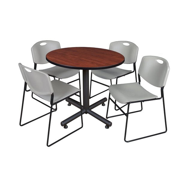 Round Tables > Breakroom Tables > Kobe Round Table & Chair Sets, 42 W, 42 L, 29 H, Cherry