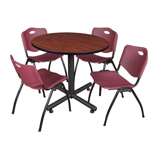 Round Tables > Breakroom Tables > Kobe Round Table & Chair Sets, 42 W, 42 L, 29 H, Cherry