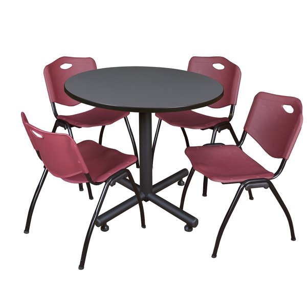 Round Tables > Breakroom Tables > Kobe Round Table & Chair Sets, 42 W, 42 L, 29 H, Grey
