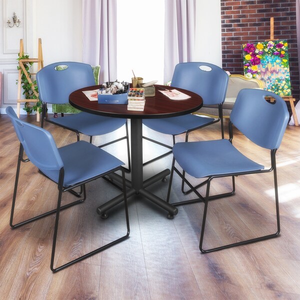 Round Tables > Breakroom Tables > Kobe Round Table & Chair Sets, 42 W, 42 L, 29 H, Mahogany