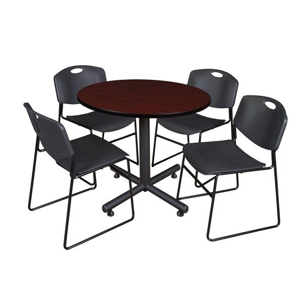 Round Tables > Breakroom Tables > Kobe Round Table & Chair Sets, 42 W, 42 L, 29 H, Mahogany