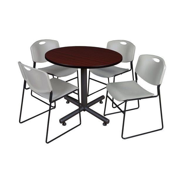 Round Tables > Breakroom Tables > Kobe Round Table & Chair Sets, 42 W, 42 L, 29 H, Mahogany