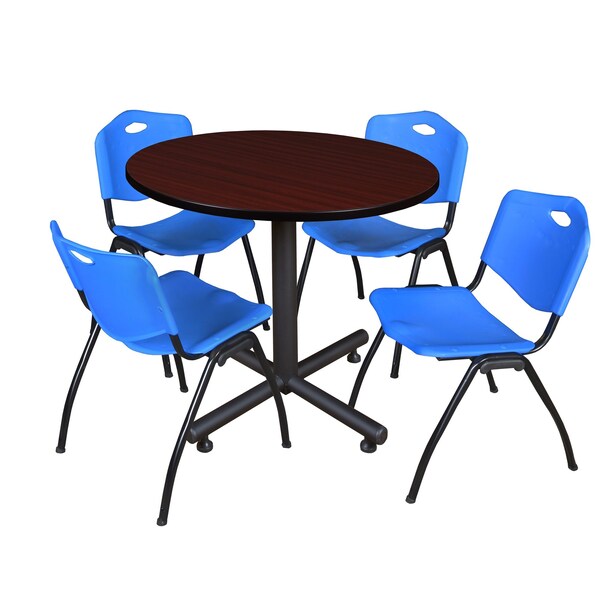 Round Tables > Breakroom Tables > Kobe Round Table & Chair Sets, 42 W, 42 L, 29 H, Mahogany