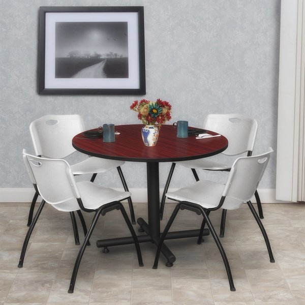 Round Tables > Breakroom Tables > Kobe Round Table & Chair Sets, 42 W, 42 L, 29 H, Mahogany