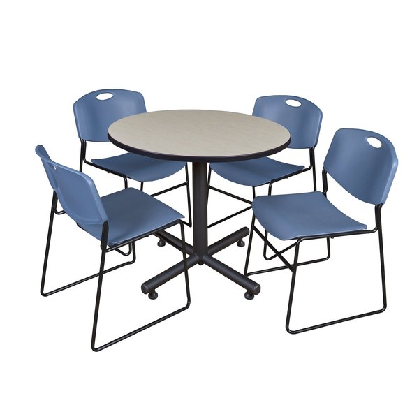 Round Tables > Breakroom Tables > Kobe Round Table & Chair Sets, 42 W, 42 L, 29 H, Maple