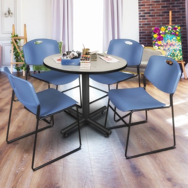 Round Tables > Breakroom Tables > Kobe Round Table & Chair Sets, 42 W, 42 L, 29 H, Maple