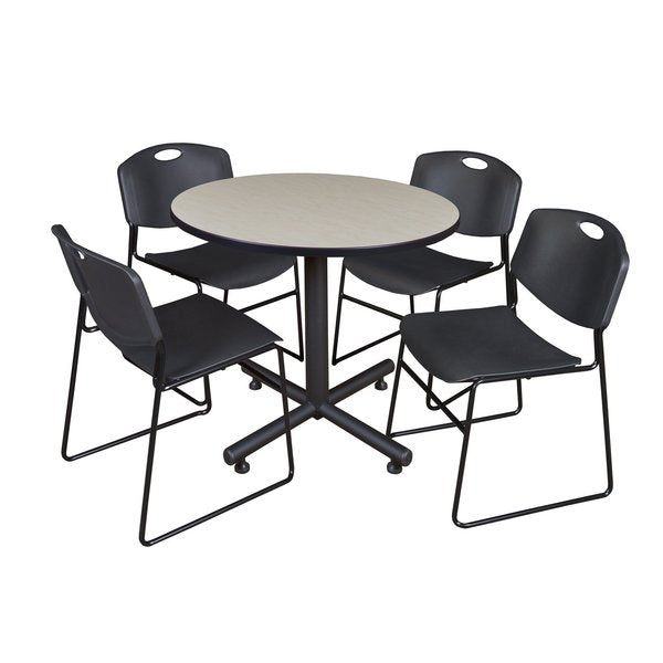 Round Tables > Breakroom Tables > Kobe Round Table & Chair Sets, 42 W, 42 L, 29 H, Maple