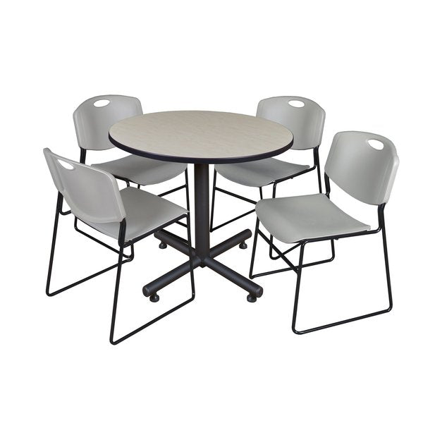 Round Tables > Breakroom Tables > Kobe Round Table & Chair Sets, 42 W, 42 L, 29 H, Maple