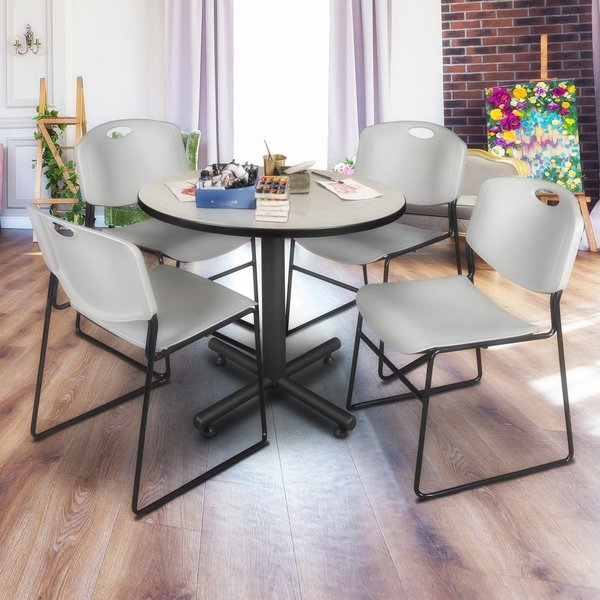 Round Tables > Breakroom Tables > Kobe Round Table & Chair Sets, 42 W, 42 L, 29 H, Maple