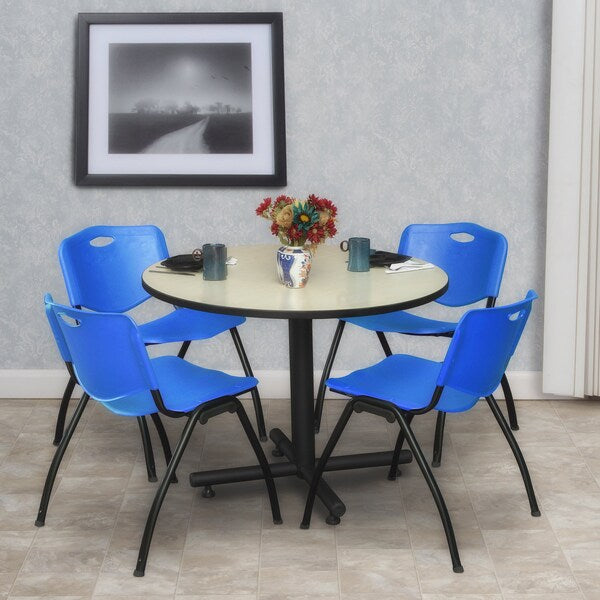 Round Tables > Breakroom Tables > Kobe Round Table & Chair Sets, 42 W, 42 L, 29 H, Maple