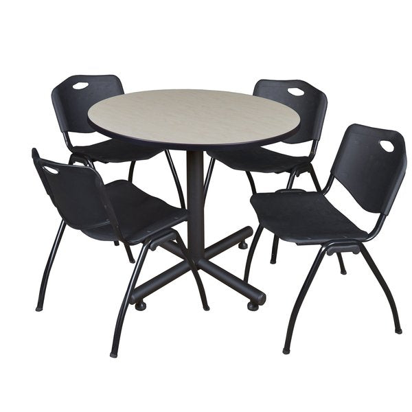 Round Tables > Breakroom Tables > Kobe Round Table & Chair Sets, 42 W, 42 L, 29 H, Maple