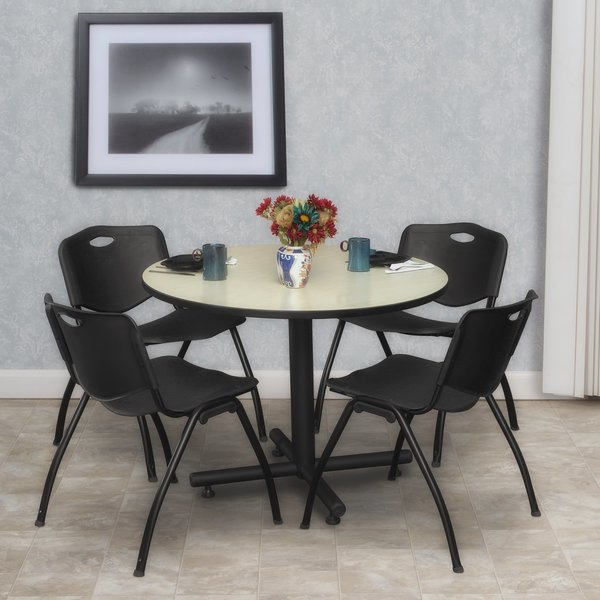 Round Tables > Breakroom Tables > Kobe Round Table & Chair Sets, 42 W, 42 L, 29 H, Maple