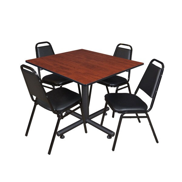 Square Tables > Breakroom Tables > Kobe Square Table & Chair Sets, 48 W, 48 L, 29 H, Cherry