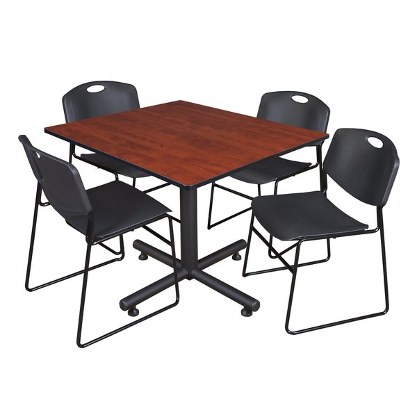 Square Tables > Breakroom Tables > Kobe Square Table & Chair Sets, 48 W, 48 L, 29 H, Cherry