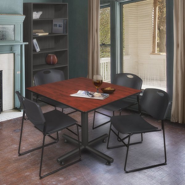 Square Tables > Breakroom Tables > Kobe Square Table & Chair Sets, 48 W, 48 L, 29 H, Cherry