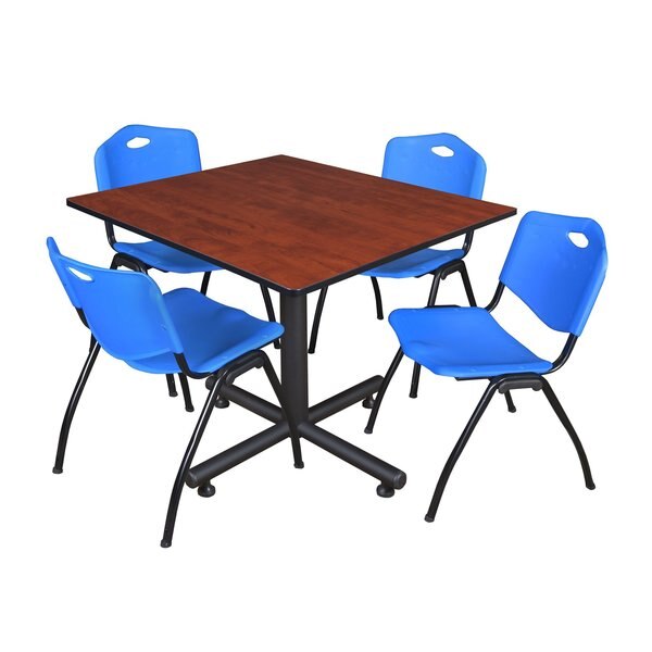 Square Tables > Breakroom Tables > Kobe Square Table & Chair Sets, 48 W, 48 L, 29 H, Cherry
