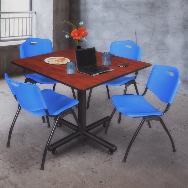 Square Tables > Breakroom Tables > Kobe Square Table & Chair Sets, 48 W, 48 L, 29 H, Cherry