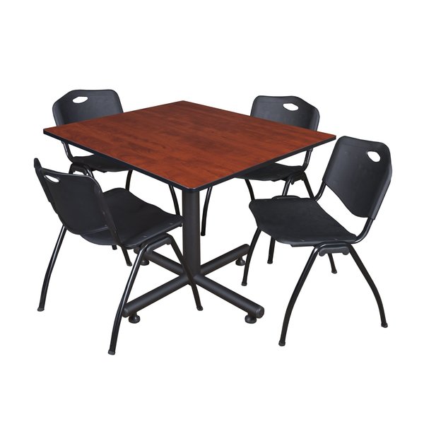 Square Tables > Breakroom Tables > Kobe Square Table & Chair Sets, 48 W, 48 L, 29 H, Cherry