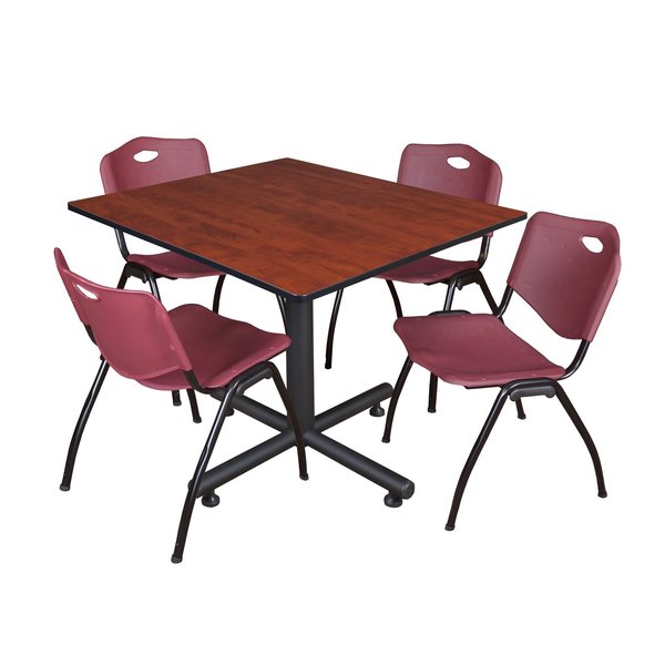 Square Tables > Breakroom Tables > Kobe Square Table & Chair Sets, 48 W, 48 L, 29 H, Cherry