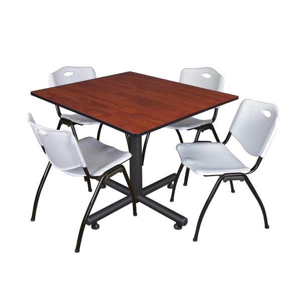 Square Tables > Breakroom Tables > Kobe Square Table & Chair Sets, 48 W, 48 L, 29 H, Cherry