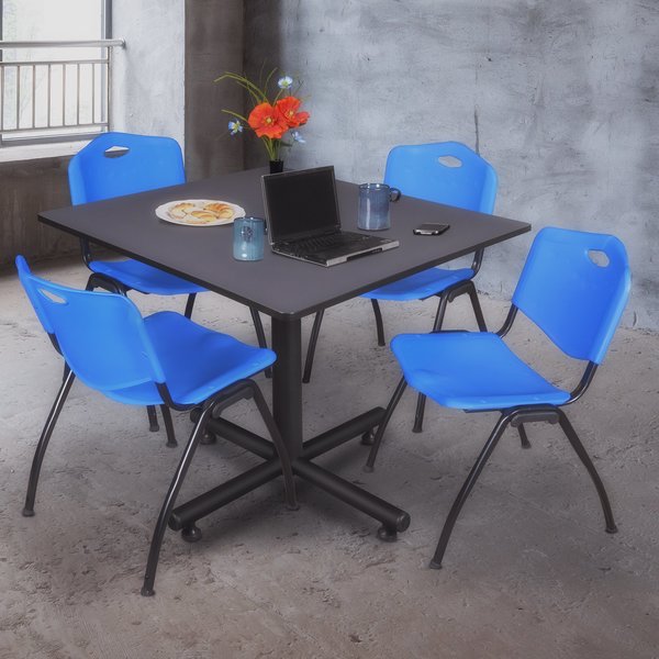 Square Tables > Breakroom Tables > Kobe Square Table & Chair Sets, 48 W, 48 L, 29 H, Grey