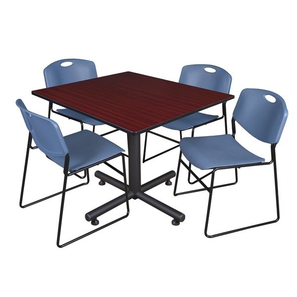 Square Tables > Breakroom Tables > Kobe Square Table & Chair Sets, 48 W, 48 L, 29 H, Mahogany