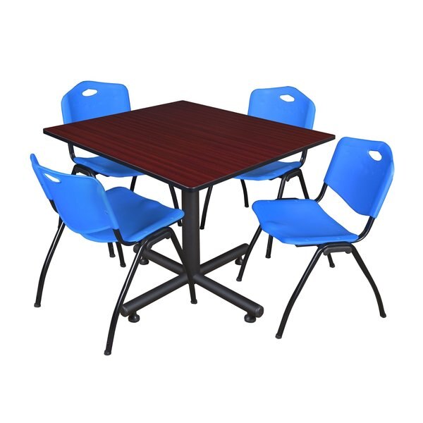 Square Tables > Breakroom Tables > Kobe Square Table & Chair Sets, 48 W, 48 L, 29 H, Mahogany