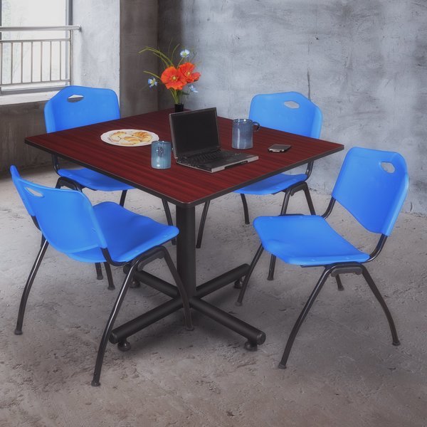 Square Tables > Breakroom Tables > Kobe Square Table & Chair Sets, 48 W, 48 L, 29 H, Mahogany