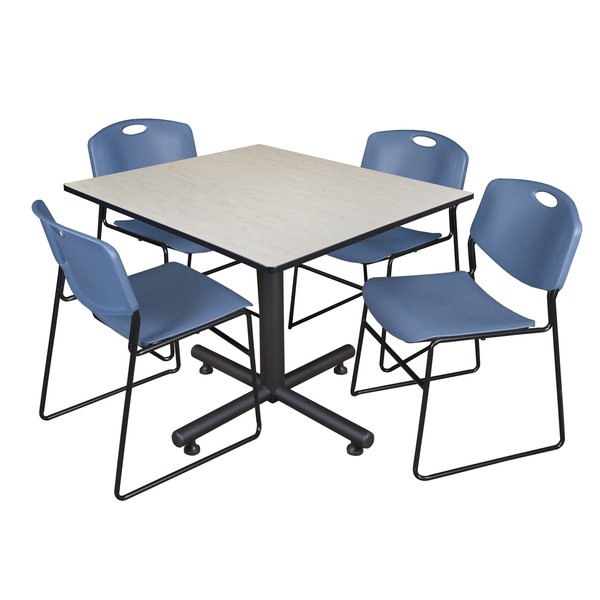 Square Tables > Breakroom Tables > Kobe Square Table & Chair Sets, 48 W, 48 L, 29 H, Maple