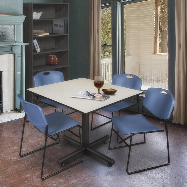 Square Tables > Breakroom Tables > Kobe Square Table & Chair Sets, 48 W, 48 L, 29 H, Maple
