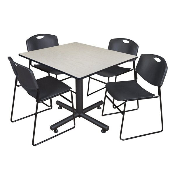 Square Tables > Breakroom Tables > Kobe Square Table & Chair Sets, 48 W, 48 L, 29 H, Maple