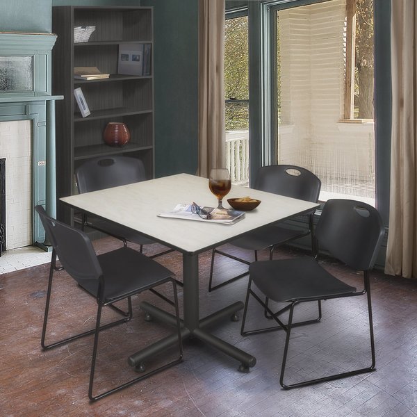 Square Tables > Breakroom Tables > Kobe Square Table & Chair Sets, 48 W, 48 L, 29 H, Maple