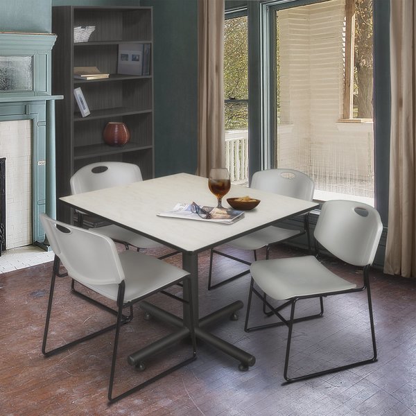 Square Tables > Breakroom Tables > Kobe Square Table & Chair Sets, 48 W, 48 L, 29 H, Maple