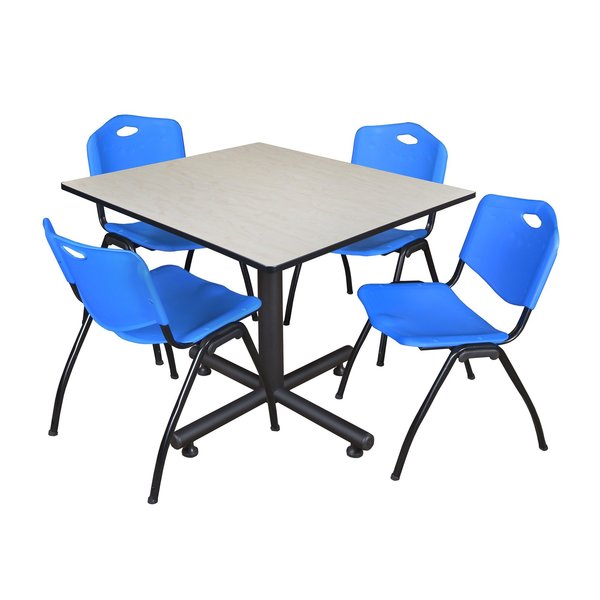 Square Tables > Breakroom Tables > Kobe Square Table & Chair Sets, 48 W, 48 L, 29 H, Maple