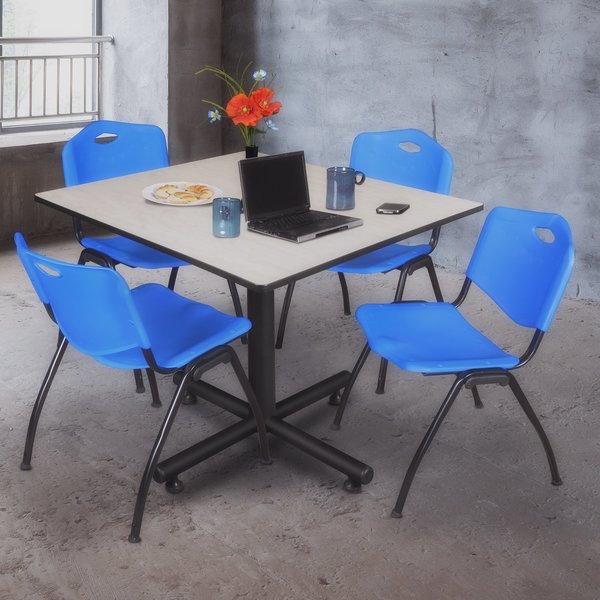 Square Tables > Breakroom Tables > Kobe Square Table & Chair Sets, 48 W, 48 L, 29 H, Maple