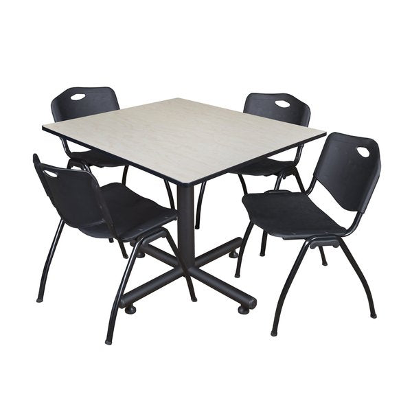 Square Tables > Breakroom Tables > Kobe Square Table & Chair Sets, 48 W, 48 L, 29 H, Maple