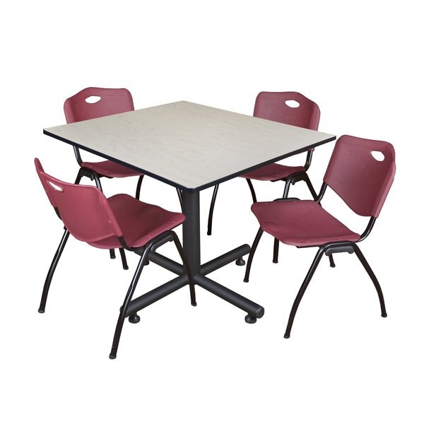 Square Tables > Breakroom Tables > Kobe Square Table & Chair Sets, 48 W, 48 L, 29 H, Maple