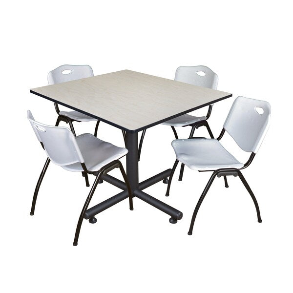 Square Tables > Breakroom Tables > Kobe Square Table & Chair Sets, 48 W, 48 L, 29 H, Maple