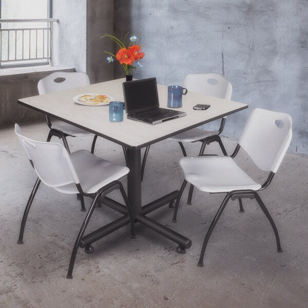 Square Tables > Breakroom Tables > Kobe Square Table & Chair Sets, 48 W, 48 L, 29 H, Maple