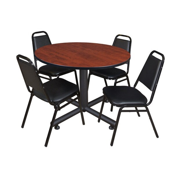 Round Tables > Breakroom Tables > Kobe Round Table & Chair Sets, 48 W, 48 L, 29 H, Cherry