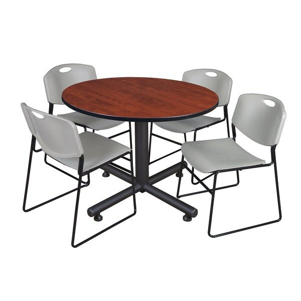 Round Tables > Breakroom Tables > Kobe Round Table & Chair Sets, 48 W, 48 L, 29 H, Cherry