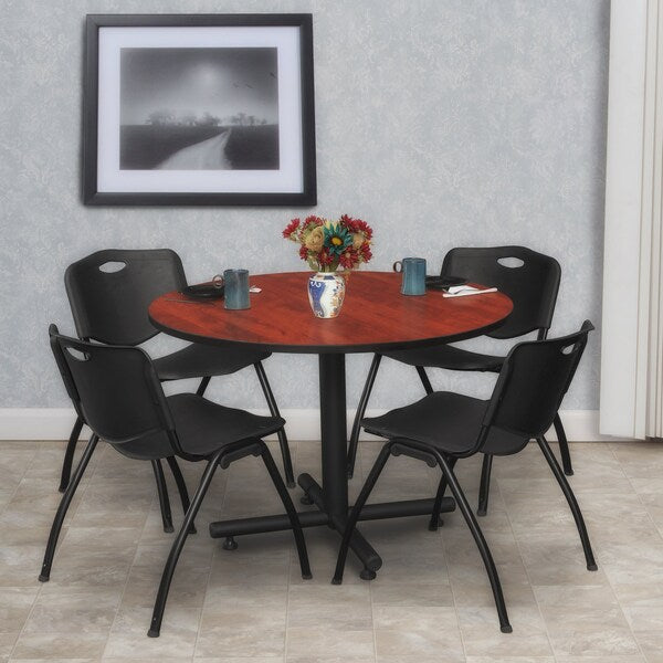 Round Tables > Breakroom Tables > Kobe Round Table & Chair Sets, 48 W, 48 L, 29 H, Cherry