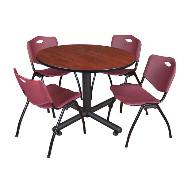 Round Tables > Breakroom Tables > Kobe Round Table & Chair Sets, 48 W, 48 L, 29 H, Cherry