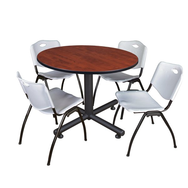 Round Tables > Breakroom Tables > Kobe Round Table & Chair Sets, 48 W, 48 L, 29 H, Cherry