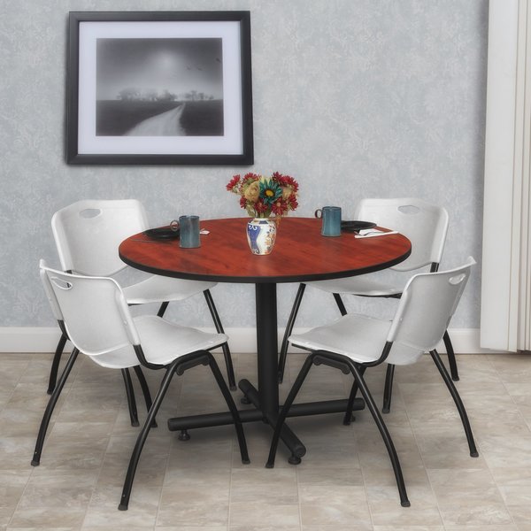 Round Tables > Breakroom Tables > Kobe Round Table & Chair Sets, 48 W, 48 L, 29 H, Cherry